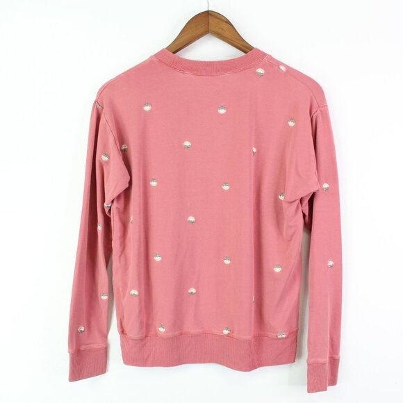 Summersalt The Softest French Terry Relaxed Crew Sweater Rose Size XS Embroidery - Picture 6 of 6